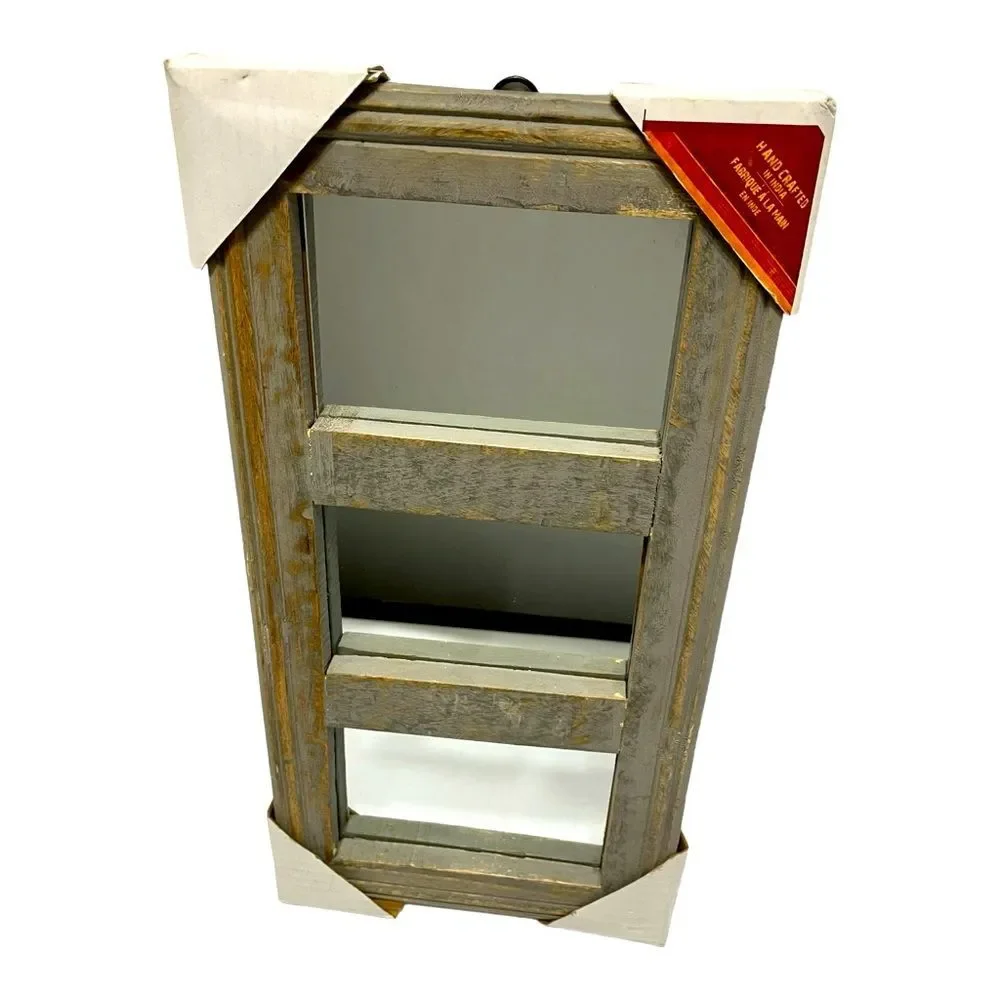 Rustic Western Vintage Handmade 3-Pane Mirror